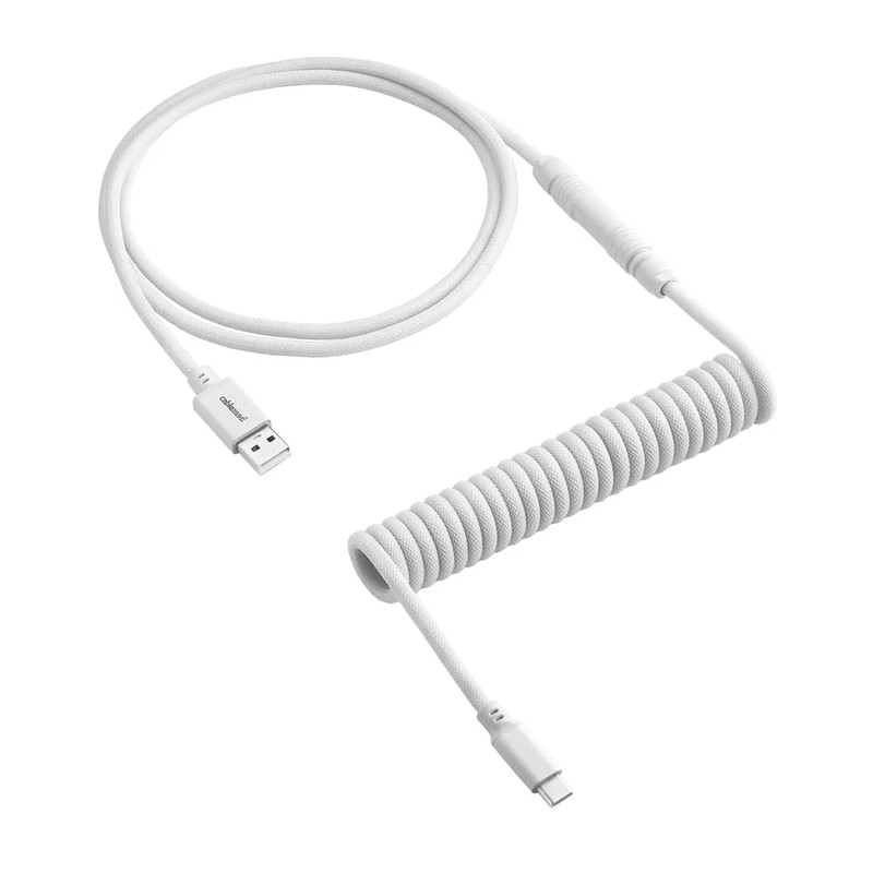 CableMod Artisan Coiled Keyboard Cable - Glacier White - كابل